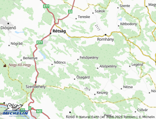 Mapa MICHELIN Felsőpetény - ViaMichelin