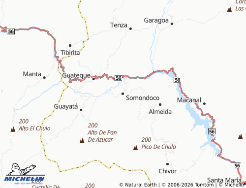 Carte MICHELIN Somondoco - ViaMichelin