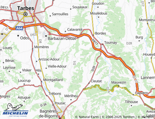 MICHELIN Oléac-Dessus map - ViaMichelin