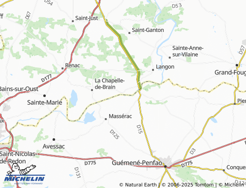 Mapa MICHELIN Brain-sur-Vilaine - ViaMichelin