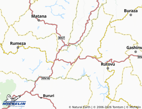 Mappa MICHELIN Colline Kanyinya - ViaMichelin