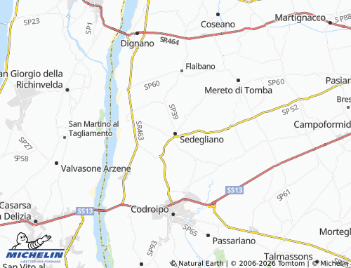 Mappa MICHELIN Sedegliano - ViaMichelin