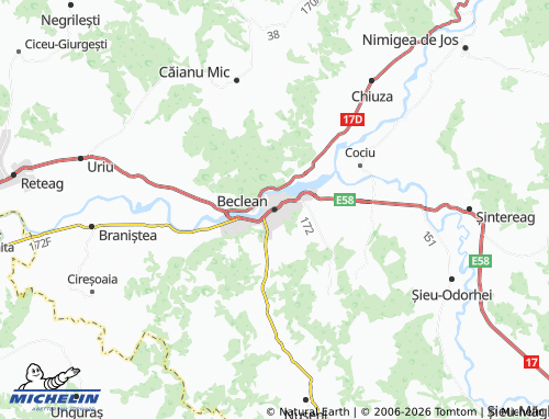 MICHELIN Beclean map - ViaMichelin