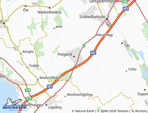 MICHELIN Polgárdi map - ViaMichelin
