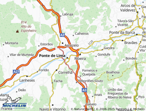MICHELIN Pedreiras map - ViaMichelin