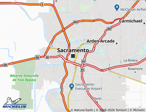 MICHELIN Sacramento map - ViaMichelin