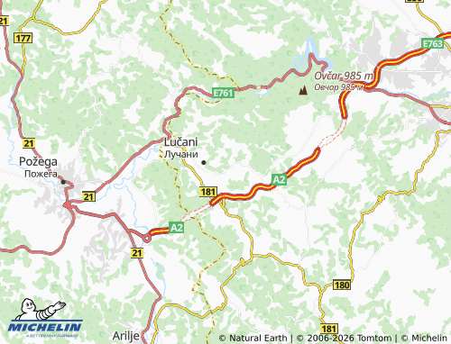 Kaart MICHELIN Lisice - ViaMichelin