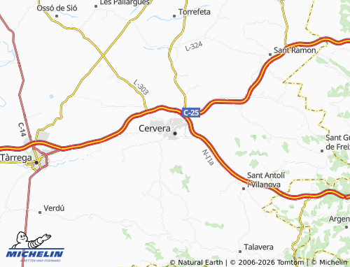 Mappa MICHELIN Cervera - ViaMichelin