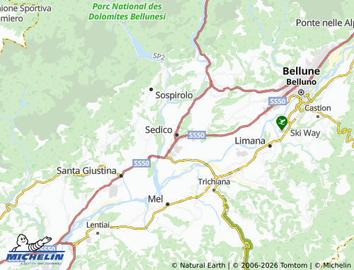 Mapa MICHELIN Sedico - ViaMichelin