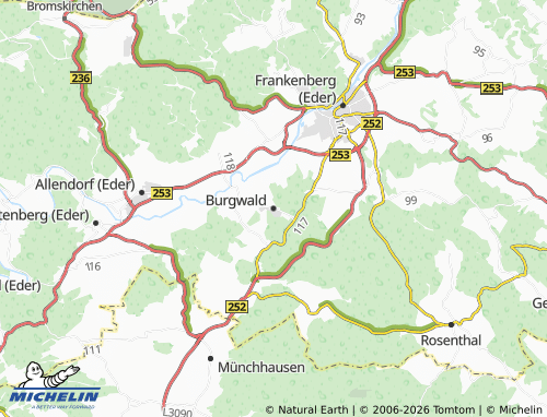 Mappa MICHELIN Burgwald - ViaMichelin