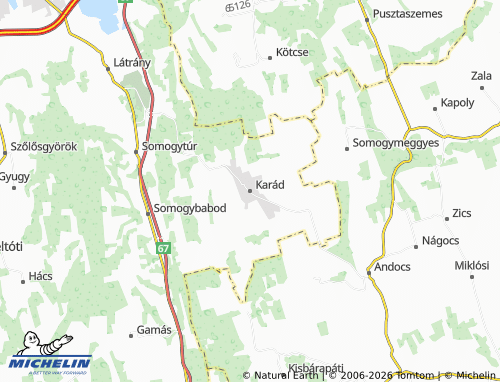 Mapa MICHELIN Karád - ViaMichelin
