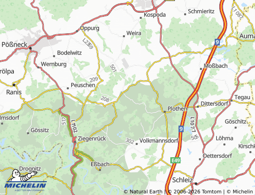 MICHELIN Knau map - ViaMichelin