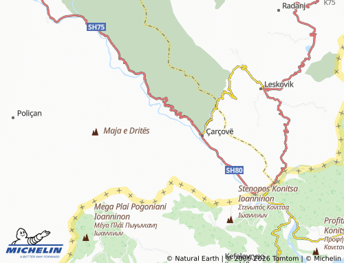 MICHELIN Zhepë map - ViaMichelin