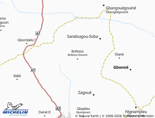 MICHELIN-Landkarte Bofésso Douma - ViaMichelin