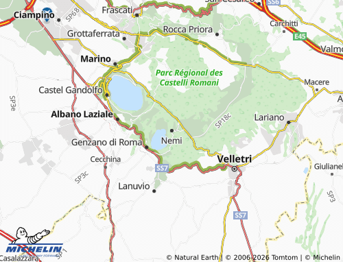 MICHELIN Nemi map - ViaMichelin
