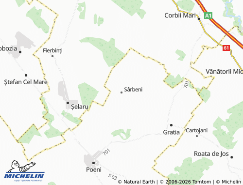 MICHELIN Sârbeni map - ViaMichelin