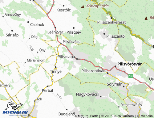 MICHELIN-Landkarte Piliscsaba - ViaMichelin