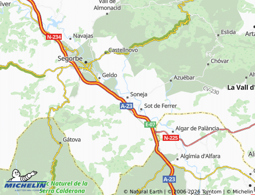 Mappa MICHELIN Soneja - ViaMichelin