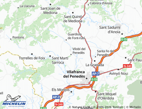 Carte MICHELIN Vilobí del Penedès - ViaMichelin