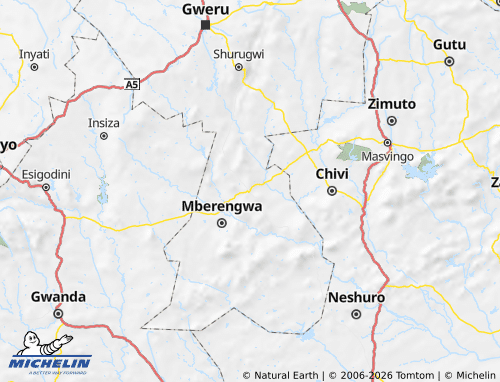 Kaart MICHELIN Zvishavane - ViaMichelin