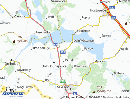 MICHELIN Horní Věstonice map - ViaMichelin
