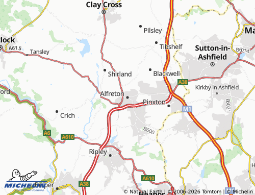 Carte MICHELIN Alfreton - ViaMichelin