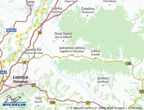 Mapa MICHELIN Jadranska Lešnica - ViaMichelin