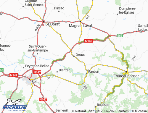 MICHELIN-Landkarte Droux - ViaMichelin