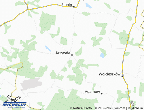 MICHELIN Krzywda map - ViaMichelin