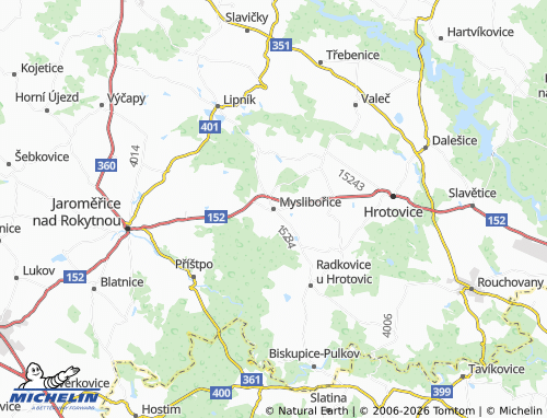 Mappa MICHELIN Myslibořice - ViaMichelin