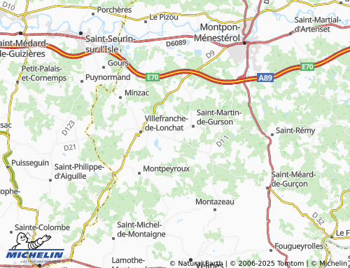 MICHELIN Carsac-de-Gurson map - ViaMichelin
