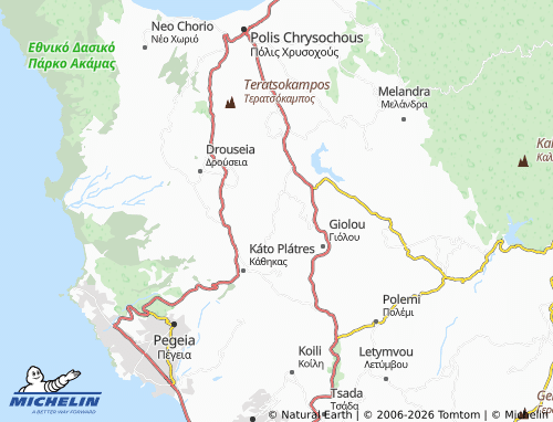 MICHELIN-Landkarte Pano Akourdaleia - ViaMichelin