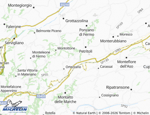 MICHELIN Monte Vidon Combatte map - ViaMichelin
