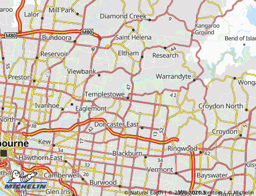 MICHELIN Templestowe map - ViaMichelin