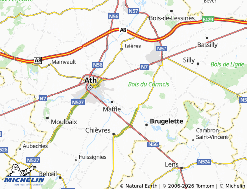 MICHELIN Ponchau map - ViaMichelin