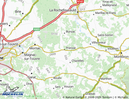 Mappa MICHELIN Pranzac - ViaMichelin
