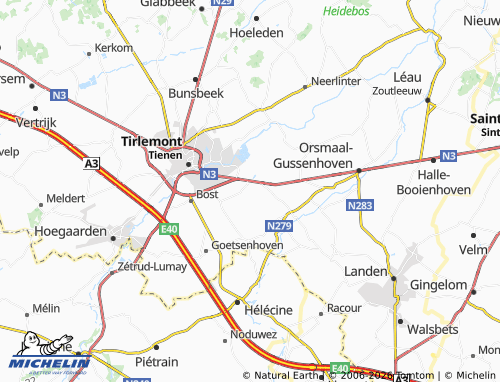 Mapa MICHELIN Hakendover - ViaMichelin