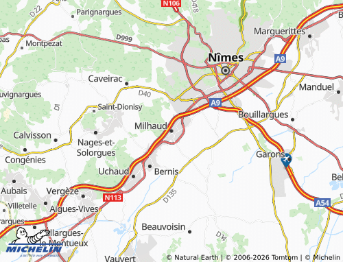 MICHELIN Milhaud map - ViaMichelin