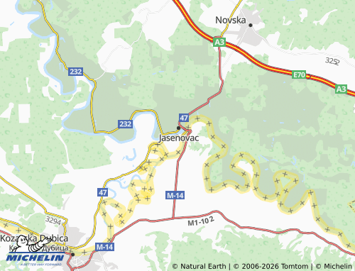 Mapa MICHELIN Uštica - ViaMichelin