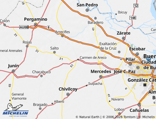 MICHELIN-Landkarte Carmen de Areco - ViaMichelin