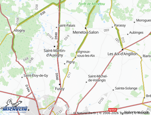Carte MICHELIN Vignoux-sous-les-Aix - ViaMichelin