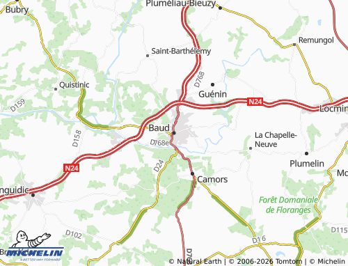 Kaart MICHELIN Baud - ViaMichelin