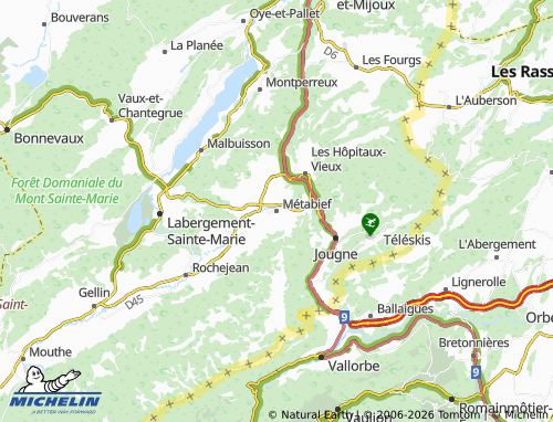 MICHELIN Métabief map - ViaMichelin