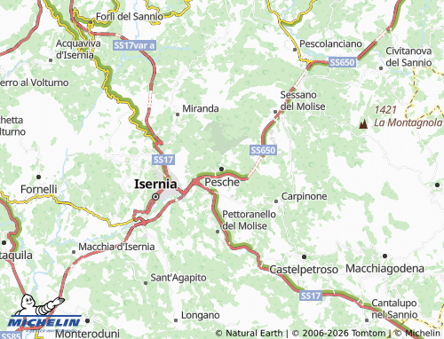 Mapa MICHELIN Pesche - ViaMichelin