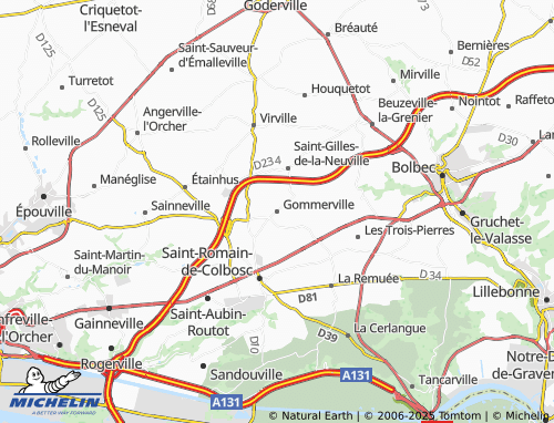MICHELIN Gommerville map - ViaMichelin
