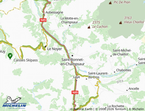 MICHELIN Saint-Bonnet-en-Champsaur map - ViaMichelin