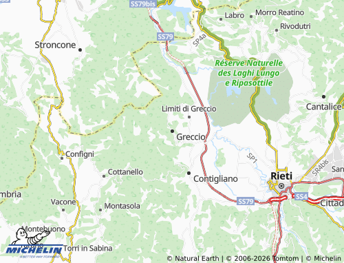 Mapa MICHELIN Greccio - ViaMichelin
