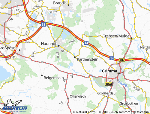 MICHELIN Parthenstein map - ViaMichelin