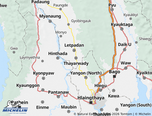 MICHELIN-Landkarte Thayawady District - ViaMichelin