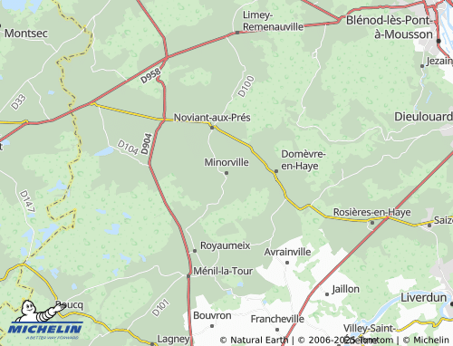 Carte MICHELIN Minorville - ViaMichelin
